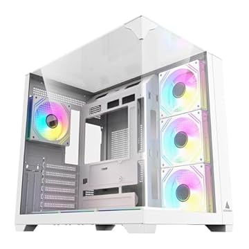Gabinete Gamer Acegeek Viewmax | Mid Tower | Branco | Lateral de Vidro Temperado | Suporta ATX/Micro-ATX/ITX | 7 Slots de Expansão | Design Moderno e Iluminação RGB | AG-VIEWMAX-WH