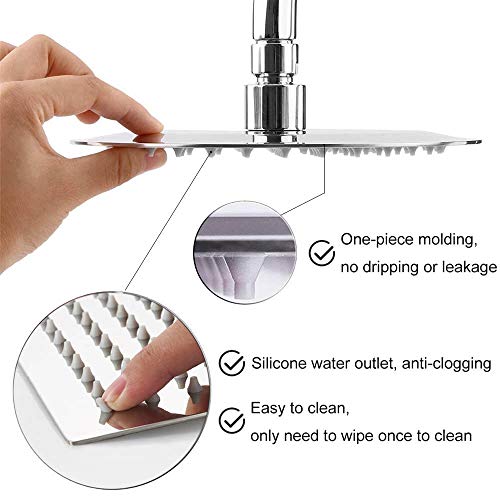 Image of High Pressure Shower Head, Sinzau 10 Inch Round Rain Showerhead, 304 Stainless Steel, Ultra-Thin Design, Best Pressure Boosting