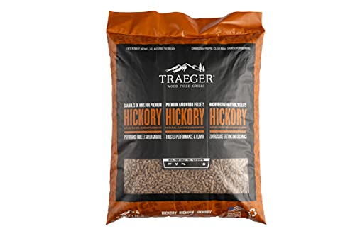 Traeger - Traeger Grills Hickory 100% All-Natural Wood Pellets for Smokers and Pellet Grills. BBQ, Bake, Roast, and Grill, 20 lb. Bag