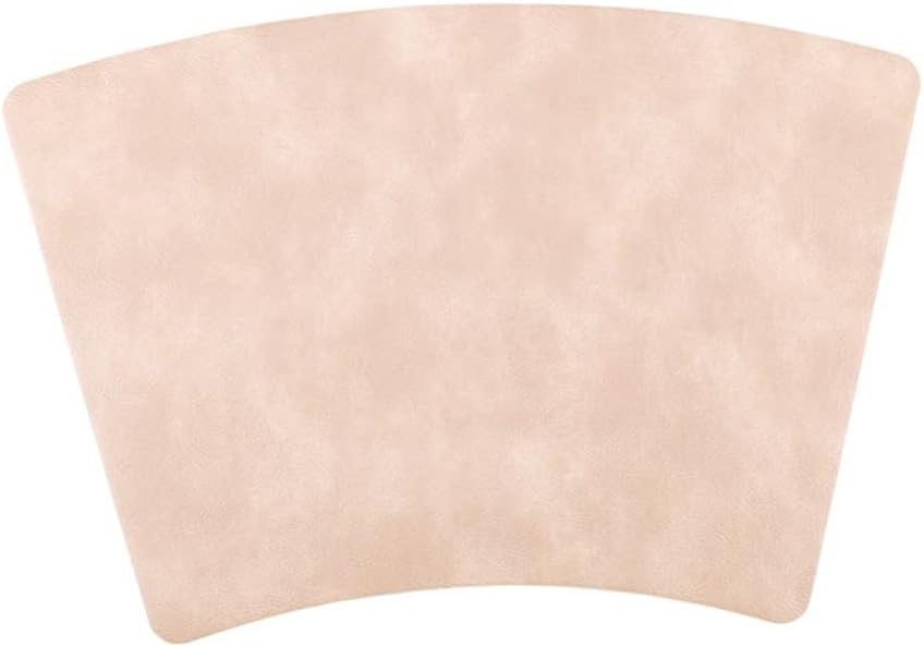 Fan-Shaped Leather Placemat Waterproof Table Mat for Round Table Dining Room(E)