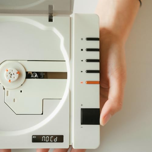 Image of R300 CD Player Bluetooth Portable Desktop Retro CD Player for Home Fiber Output No Built-in Speaker White Gift (White)