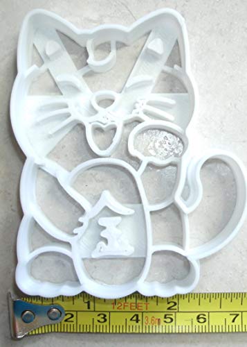 Japanese Maneki Neko Lucky Cat Paw Good Luck Charm Calico Bobtail Special Occasion Cookie Cutter Baking Tool 3D Printed Made In Usa Pr2327 #TOP6