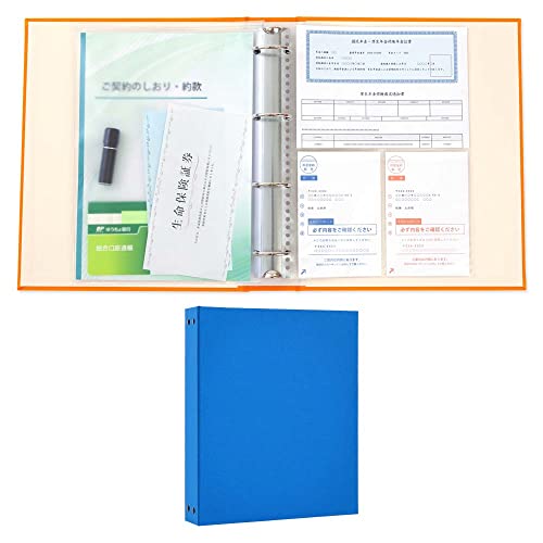 A4ファイル エンディングファイル 【無地 A4 青色】保険証書 年金定期便 コロナワクチン接種証 権利証 通帳 重要な書類とエンディングが一冊に 丈夫で便利 ファイル A4 終活 エンディングノート おしゃれ 遺言書 保管 生前整理 パスワード アルバム