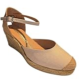 ARIADNA SÁNCHEZ Sandalias Cuña Media Mujer, Alpargatas Mujer Cuña y Punta en Yute, Sandalias Esparto Hechas a Mano en España (Sand, Sistema Tallas Calzado EU, Adulto, Números, Mediano, 39)