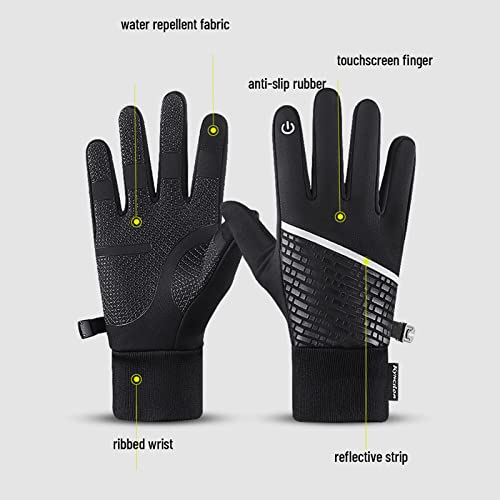 Cigooxm Luvas de inverno quente com tela sensível ao toque impermeáveis de ciclismo