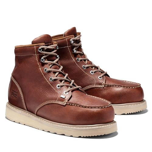 Timberland PRO Timberland PRO Men's Barstow 6 Inch Alloy Safety Toe Industrial Wedge Work Boot, Brown-2024 NEW, 10.5M