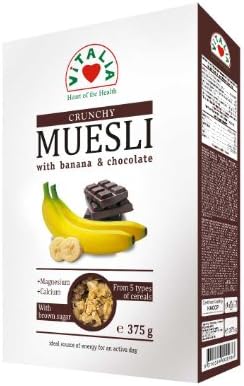 Vitalia Muesli, Banana Chocolate, 13.3 Ounce (Pack of 6)