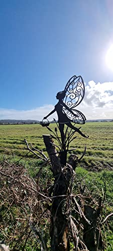 Garden Fairies Metal Art. Fairy Bliss Is A Garden Fairy Like No Other Metal Outdoor Decor For Your Patio, Pots, Lawn, Flower Beds Or Yard. Make Your Space Magical!Metal Lawn Fairy (Bliss) #TOP2