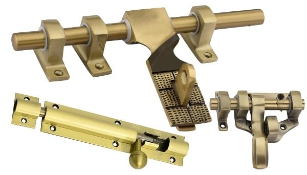 Door Fitting Aldrops for Main Gate | Main Door | Kitchen | Bathroom | Office | Door Fitting Accessories Electroplated Lacquered Finish-16MM-10 Inch (Twist-Combo)-image-6