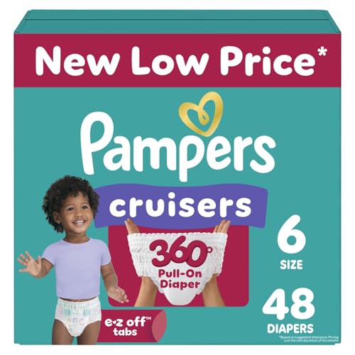 Image of Pampers Diapers - Cruisers 360 - Size 6, 48 Count, Babyproof up to 100% Leakproof Pull-On Diaper