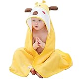 MICHLEY Animal Hooded Baby Bath Towel Toddler Premium Cotton Absorbent Washcloth for Girls Boys 0-6T, Giraffe