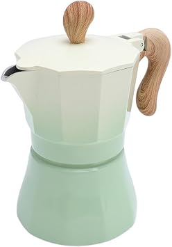 150ml Capacity Aluminum Alloy Italian Espresso Maker Single Valve Stovetop Coffee Brewing Moka PotGradient Green