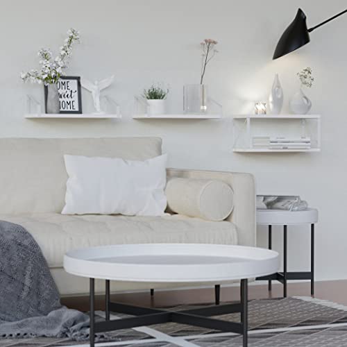 Richer House 2-In-1 Floating Shelves Wall Mounted Set Of 3, Rustic Wood Wall Shelves Over Toilet, Farmhouse Shelves For Wall Decor, With Paper Storage For Bedroom, Kitchen, Bathroom Organizer - White #TOP6