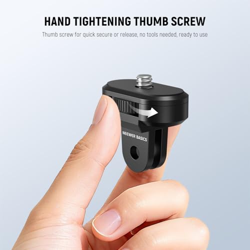 Image of NEEWER 3 Pack Tripod Mount Adapter Kit Compatible with Insta360 DJI OSMO 360 Pocket 3 Action Camera for POV Video Recording, 1 /4 inch-20 to 2 Prong Conversion Screw Parts Accessories, GP-92
