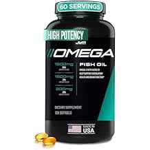 JYM Supplement Science Omega JYM Fish Oil 2800mg, High Potency Omega 3, EPA, DHA, DPA for Brain, Heart, Joint Support 120 Soft Gels