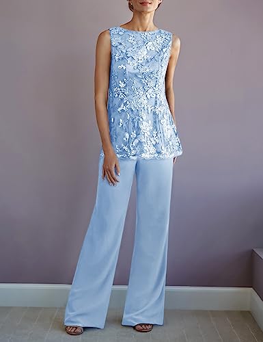 Women's 3 Pieces Lace Pants Suits Mother of Bride Dressy Elegant Sets Wedding Formal Outfits - Image 4