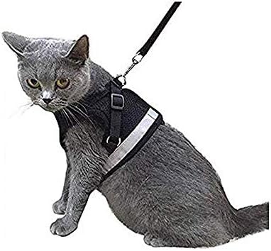 Kamots Beauty Escape Proof Cat Harness and Leash for Walking Adjustable Soft Mesh Pet Vest with Lead for Kitten Puppy Rabbit