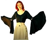 Dark Dreams Bluse Mittelalter Gothic Bluse Esmeralda, Farbe:schwarz, Größe:M