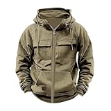Sudaderas Hombres con Capucha Otoño Invierno Jogging Hoodie Hombre Sudadera de Media Cremallera Sudaderas de Trabajo Sueltos Pullover Blusa Moda Color Solido Camiseta con Capucha