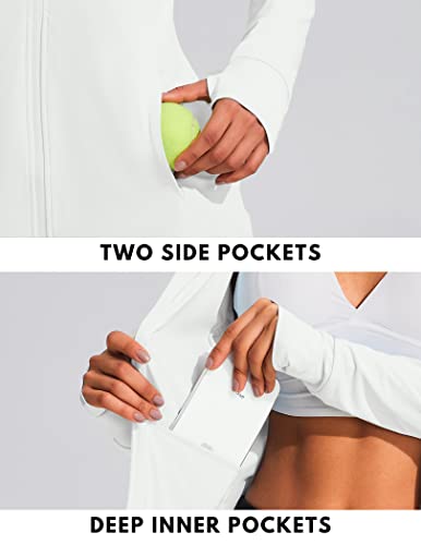 Coorun Women's Upf 50+ Sun Protection Shirt Long Sleeve Hoodie Cooling Tops Full Zip Yoga Hiking Hooded Spf Jacket #TOP3