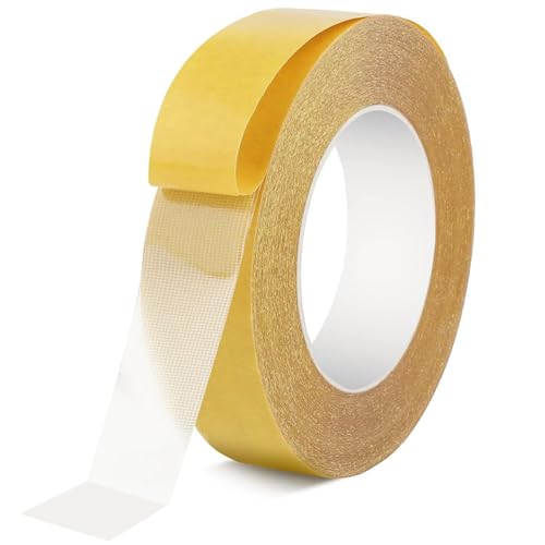 SRTSTR 3cmx20m Nastro Biadesivo per Tessuti,Resistente Super Adesivo Nastro Biadesivo Sottile Nastro Adesivo per Tessuti, Tappeti e Superfici Strutturate