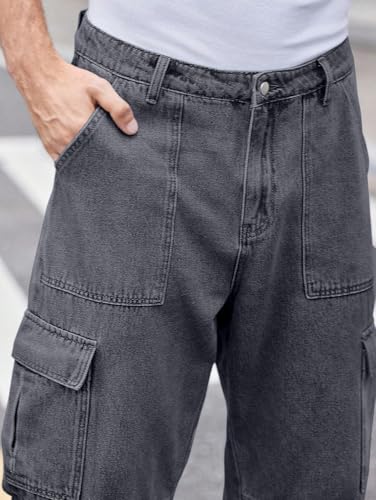 Image of TAGAS Men Loose Fit Men's Flip Pocket Cargo Pant|Man Stylish Cotton Loose Fit Denim Jeans || Multi-Pocket Styling || Perfect for Casual Fashion || Comfortable Classic Men's Outerwear (MDJ-33)