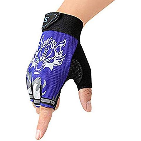 Kids Half Finger Cycling Gloves with UV Protection Cover