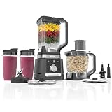 Licuadora Ninja Deluxe 1600W Sistema de Cocina 3 en 1 – Procesador de Alimentos 9 Tazas, Jarra 2.6 L, 2 Vasos Portátiles 700 ml.