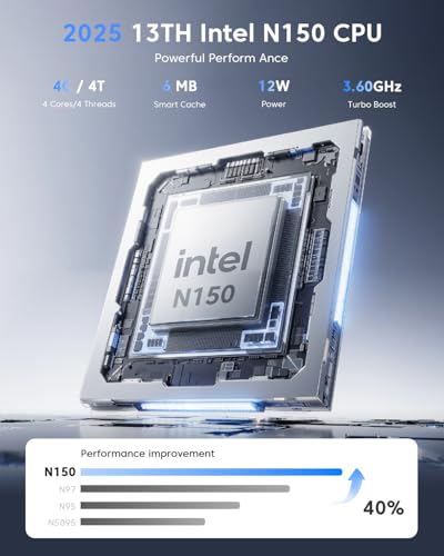 ACEMAGIC 2025 18.5-Inch Laptop, 8000mAh Battery, Twin Lake N150 Processor (Up to 3.6 GHz), 16GB DDR4 RAM, 512GB SSD (Expandable up to 2TB), 5G WiFi, Bluetooth 5.0, HDMI, USB 3.2, Type-C - Afbeelding 4