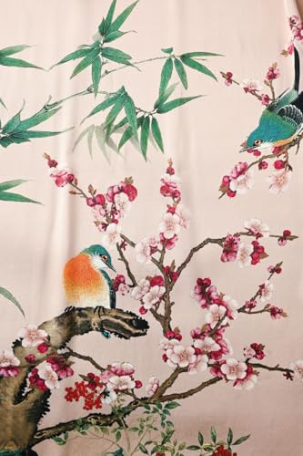 Image of Women's Silk Kimono Robe Short Bathrobe Nightgown 100% Mulberry Silk for Women - Classic Floral Pattern