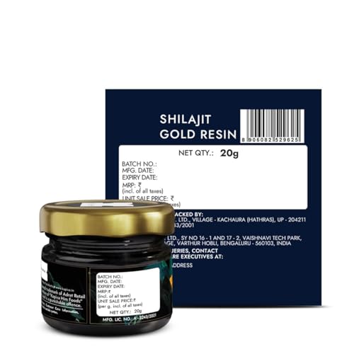 Image of Kapiva Shilajit /Shilajeet Gold Resin Combo Pack (20g + 40g) | 500mg /Serving | 120 Total Servings | Boost Muscle Growth & Stamina | Contains 24 Carat Gold | 100% Ayurvedic | Super Saver Pack