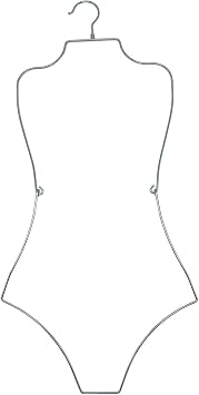 Hourglass Body Shape Lingerie Hanger, Aluminum Alloy Swimsuit Display Rack for Bikinis and Intimates, Silver