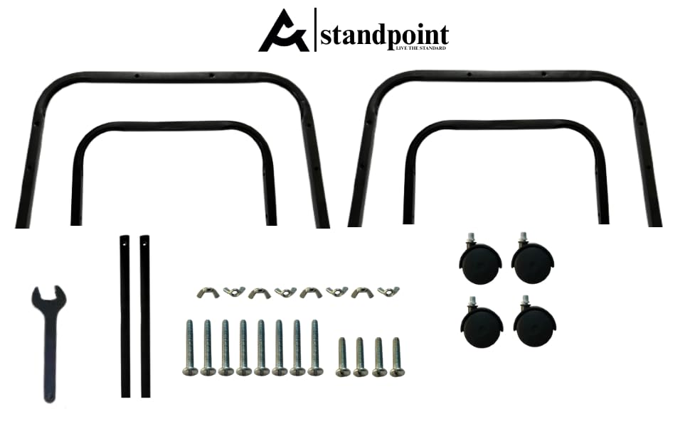 Image of StandPoint | Heavy-Duty Cooler Stand with Wheels | Metal Trolley for Home & Outdoor | Rust-Resistant Black Finish | 360 Rotating Wheels | 100kg Load Capacity | Cooler Movable Stand