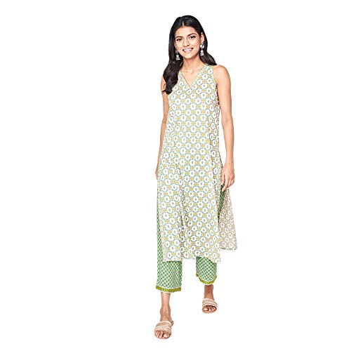 Image of global desi Womens V Neck Printed Kurta
