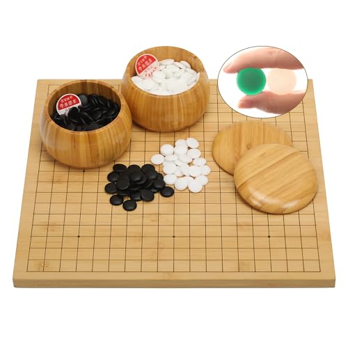VPH Bamboo Go Game Set - Tablero reversible 19x19