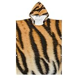 ZANHUGMI Kapuzenhandtuch für Kinder, Tiger-Hautmuster, Bademantel