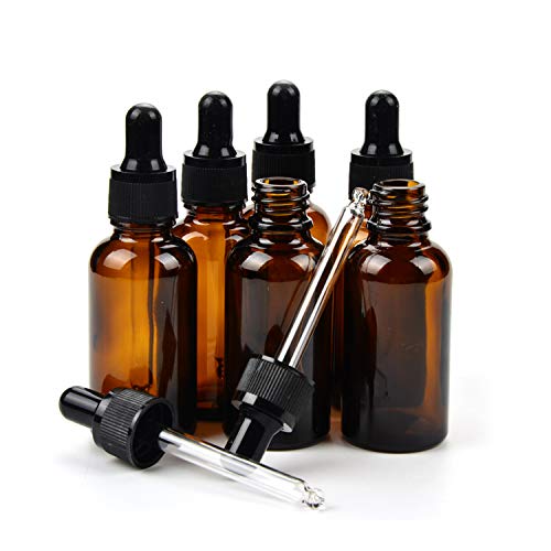 Youngever 18 Amber Glass Essential Oil Bottles Bundle, 6 Dropper Bottles (1 Ounce), 6 Spray Bottles (2 Ounce), 6 Stainless Steel Roller Bottles For Essential Oil (10 Ml) #TOP2