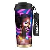 QHZLY Taza de café brillante de acero inoxidable 316 con texto en inglés 'A Performer's Glow', color negro, vaso de viaje grande aislado para uso en oficina, hogar y automóvil