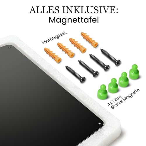 Qiytecno Magnettafel 40x60cm Mattschwarz GALERIE-FORMAT: Große Magnetwand & Fotowand Metall | Premium Pinnwand für Küche, Büro & Sammler - Schwerlast & Kratzfest