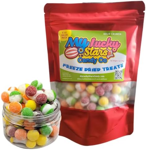 6 oz Freeze Dried Candy, Sour Crunch Flavor (Pack of 1)