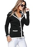 bruno banani strickjacke Größe 32/34 Bruno Banani Damen Cardigan Strickjacke Blazer Style (Schwarz, Numeric_32)