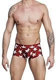 Gary Majdell Sport Men's USA American Flag Stars Hot Body Boxer Swimsuit Red Stars X-Large