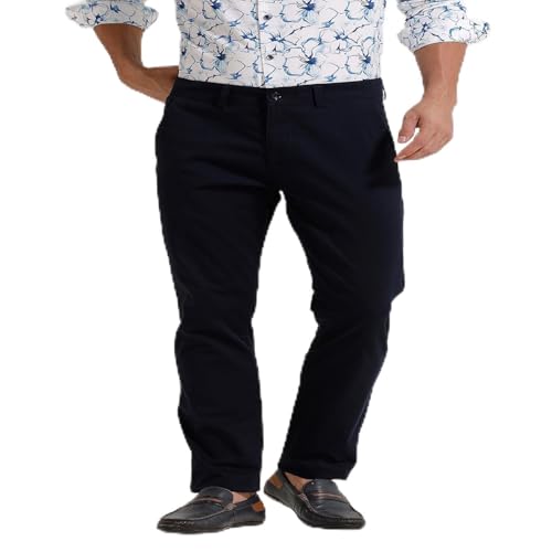 Image of BASICS Premium Cotton Stretch Formal Trousers for Men | Office Pants