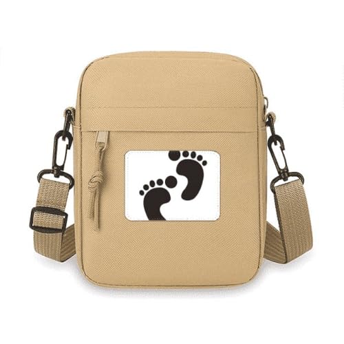 Sacoche bandoulière téléphone portable et pochette de protection à motif empreinte de pas