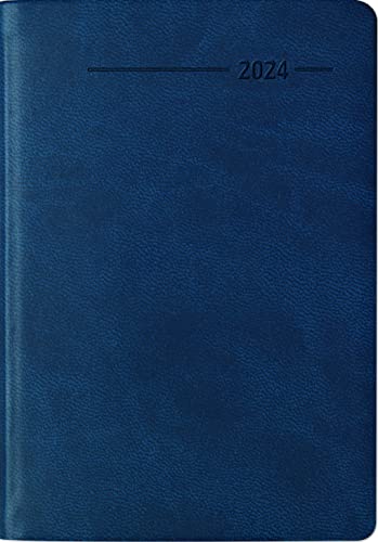 Pocket Calendar Book Tucson Blue 2024 - Office Calendar - 8 x 11.5 cm - 1 Week 2 Pages - 144 Pages - Note Book - Alpha Edition