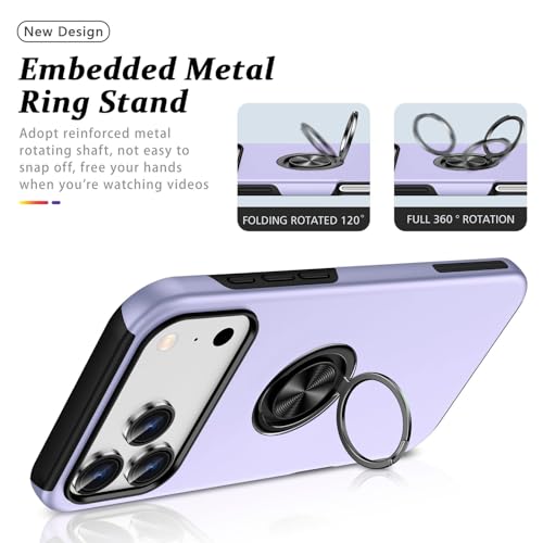 Coque iPhone 17 Pro Max bleu mat en silicone rigide avec anneau - 3