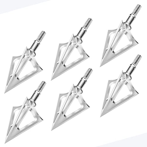 Ellen Archery 6 Pack Hunting Broadhead 100 Grain 420 Stainless Steel Fixed Blade Broadhead Arrow Tips Archery Arrowhead For Crossbow And Compound Bow thumb #1