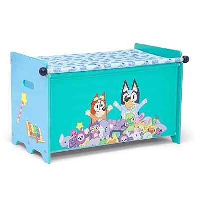Delta Children Bluey Toy Box with Retractable Fabric Top