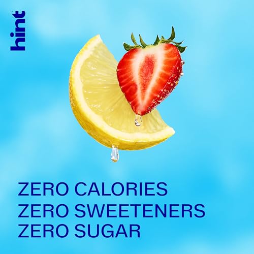 Image of Hint Fruit-Infused Bottled Water, Strawberry Lemon - Sugar Free Flavored Water with Zero Calories, Natural Fruit Essences, and No Artificial Sweeteners - 16 Fl Oz (Pack of 12)