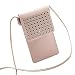 Produktbild MTUPOC Crossbody-Handytasche, tragbare Mini-Geldbörse mit klarem Touchscreen-Fenster für Frauen (Rosa)